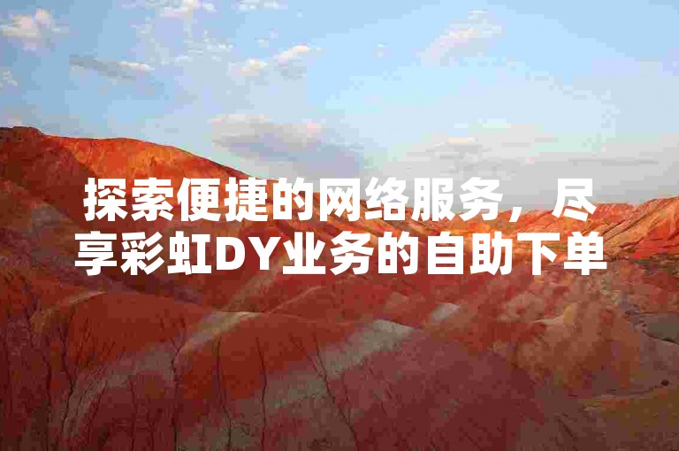 探索便捷的网络服务，尽享彩虹DY业务的自助下单优惠。