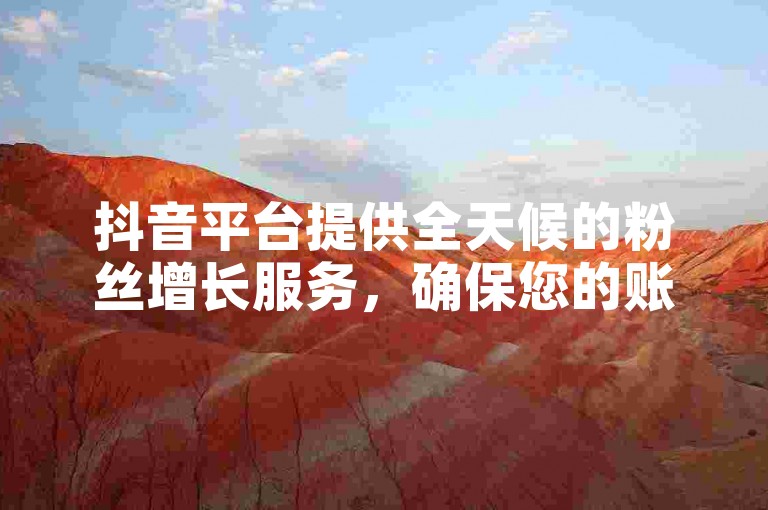 抖音平台提供全天候的粉丝增长服务，确保您的账号影响力持续扩大。