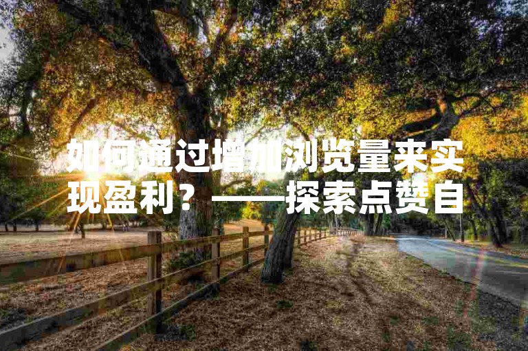 如何通过增加浏览量来实现盈利？——探索点赞自助下单的便捷途径。