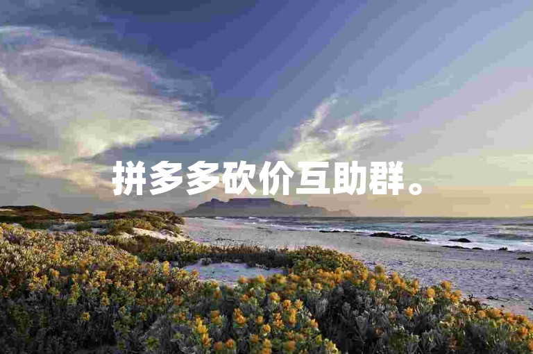 拼多多砍价互助群。