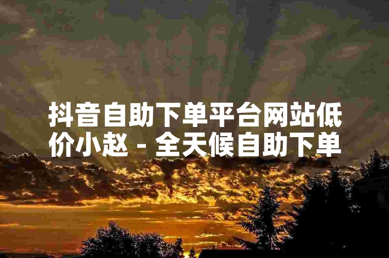 抖音自助下单平台网站低价小赵 - 全天候自助下单快手业务