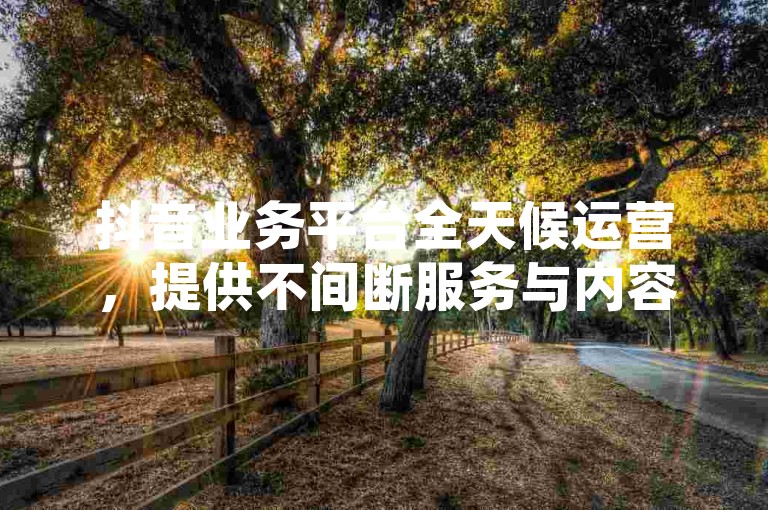 抖音业务平台全天候运营，提供不间断服务与内容更新。