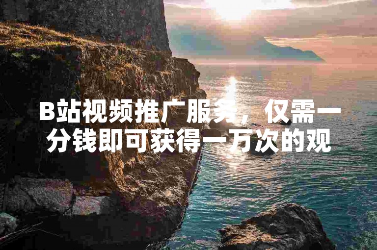B站视频推广服务，仅需一分钱即可获得一万次的观看量。