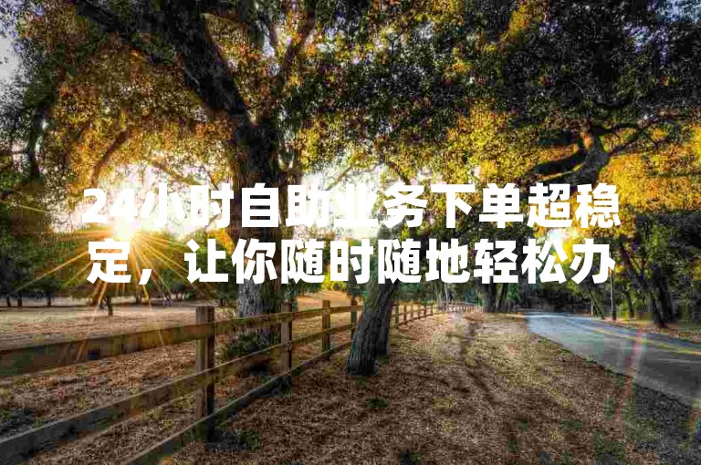 24小时自助业务下单超稳定，让你随时随地轻松办理，无需担忧系统故障或延迟。
