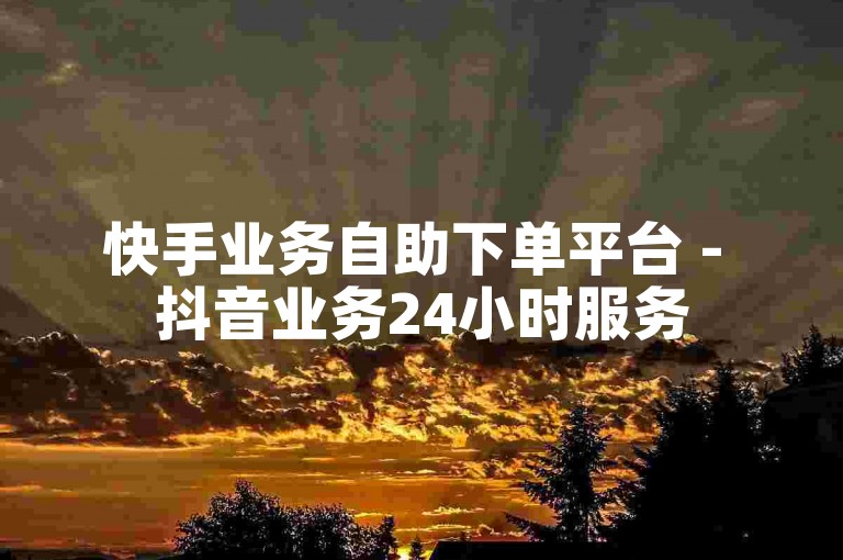 快手业务自助下单平台 - 抖音业务24小时服务