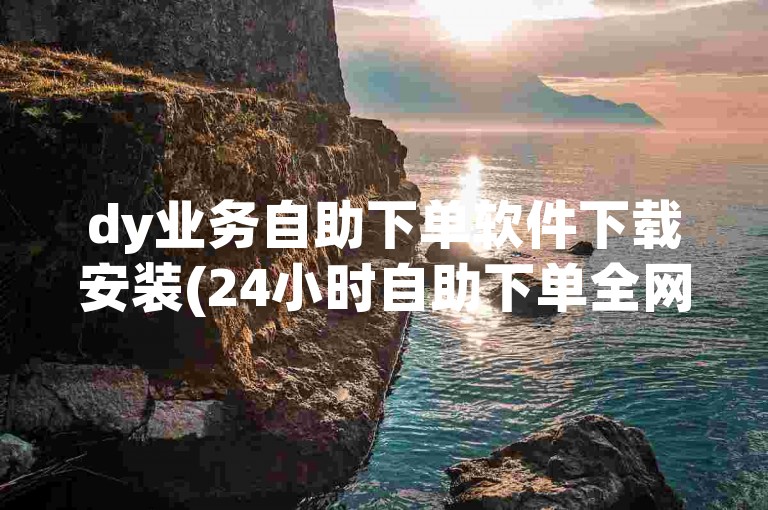 dy业务自助下单软件下载安装(24小时自助下单全网最低价ks)