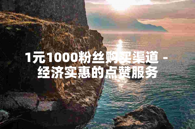 1元1000粉丝购买渠道 - 经济实惠的点赞服务