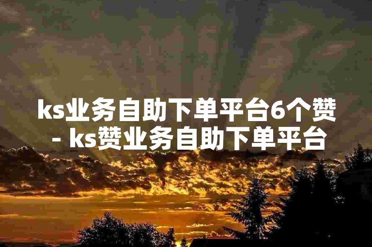 ks业务自助下单平台6个赞 - ks赞业务自助下单平台