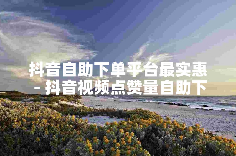 抖音自助下单平台最实惠 - 抖音视频点赞量自助下单