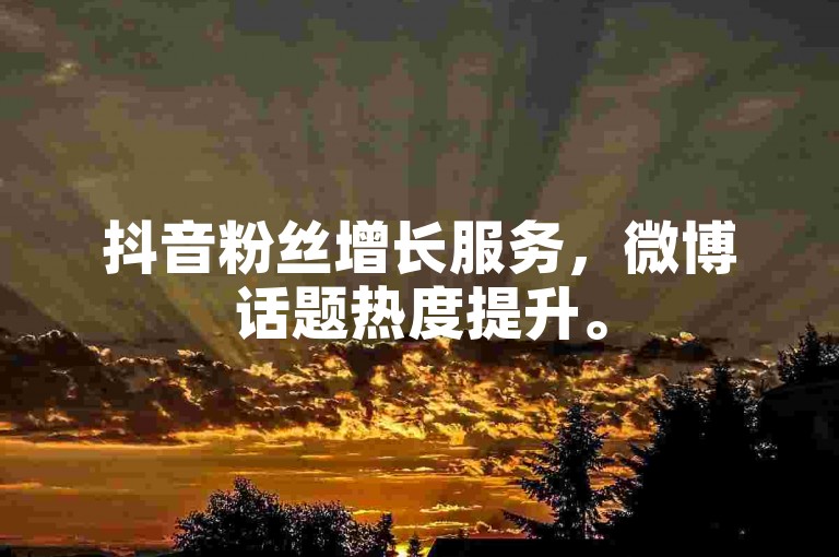 抖音粉丝增长服务，微博话题热度提升。