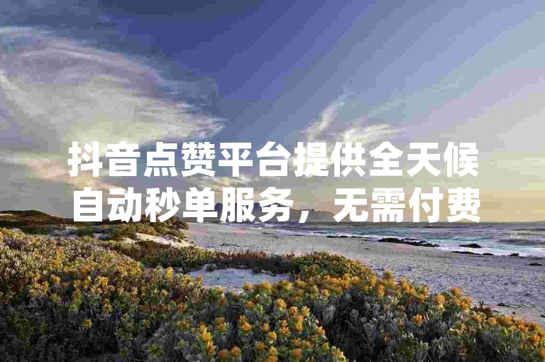 抖音点赞平台提供全天候自动秒单服务，无需付费 - dy赞粉自助下单系统