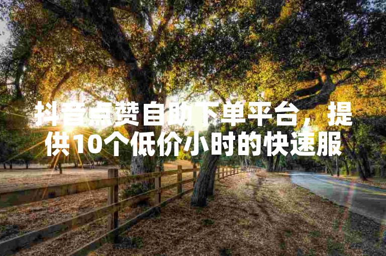 抖音点赞自助下单平台，提供10个低价小时的快速服务选项。