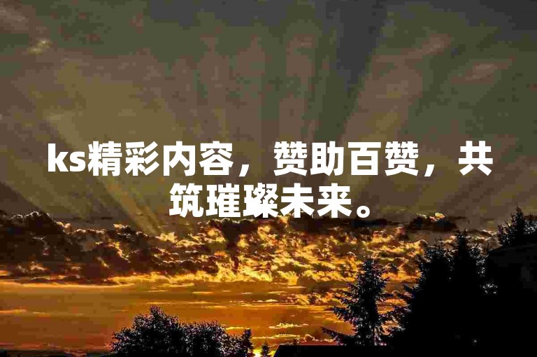 ks精彩内容，赞助百赞，共筑璀璨未来。