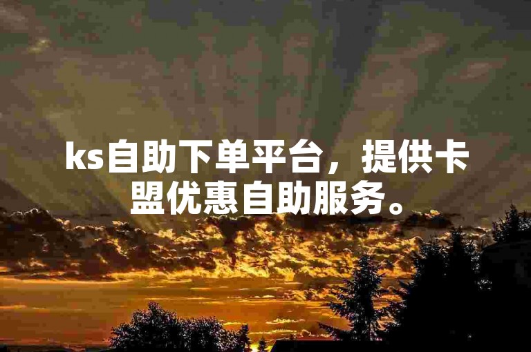ks自助下单平台，提供卡盟优惠自助服务。