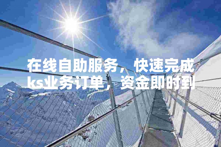 在线自助服务，快速完成ks业务订单，资金即时到账。