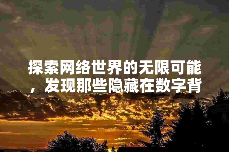 探索网络世界的无限可能，发现那些隐藏在数字背后的神秘力量。