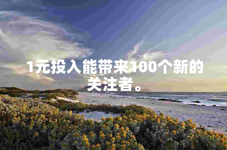 1元投入能带来100个新的关注者。
