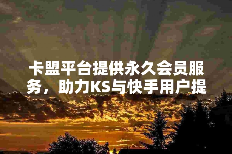 卡盟平台提供永久会员服务，助力KS与快手用户提升互动亲密度，让热情在抖音平台上持续燃烧！