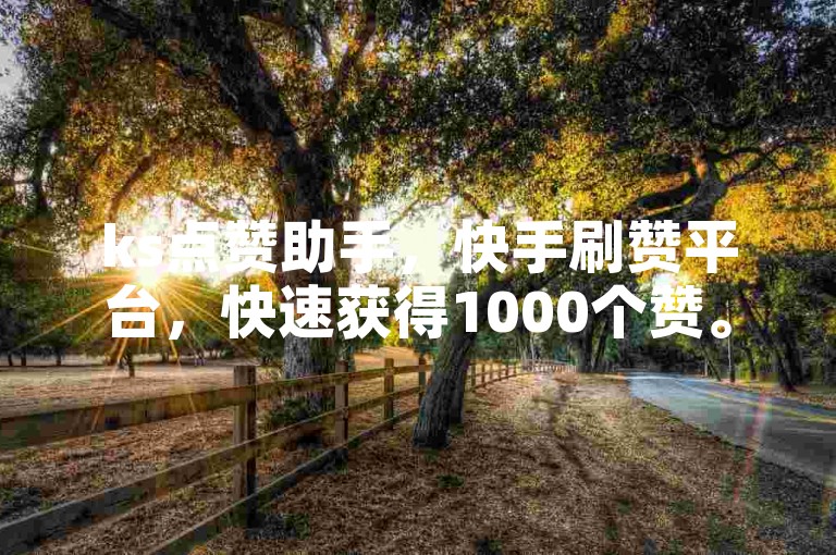 ks点赞助手，快手刷赞平台，快速获得1000个赞。