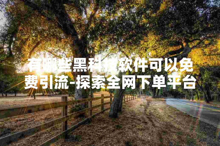 有哪些黑科技软件可以免费引流-探索全网下单平台，快手业务24小时在线下单平台的免费服务。