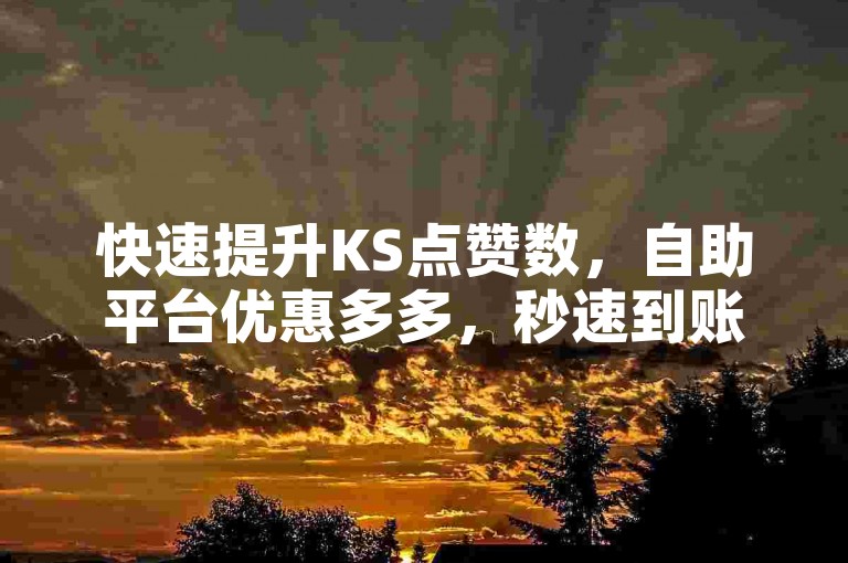 快速提升KS点赞数，自助平台优惠多多，秒速到账不等待。