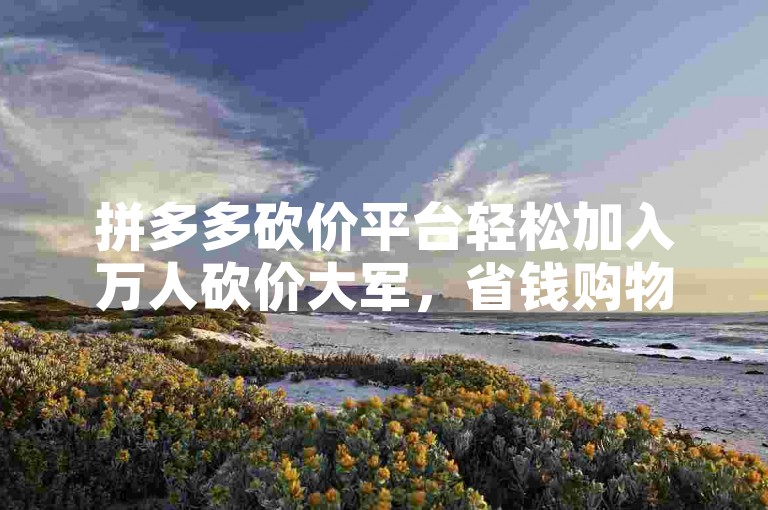 拼多多砍价平台轻松加入万人砍价大军，省钱购物两不误！
