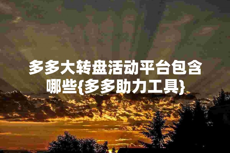 多多大转盘活动平台包含哪些{多多助力工具}