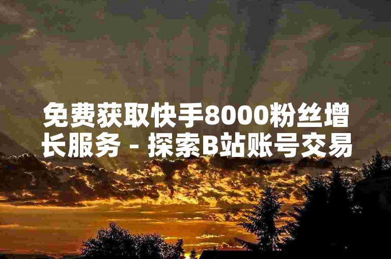 免费获取快手8000粉丝增长服务 - 探索B站账号交易及自动发卡平台。