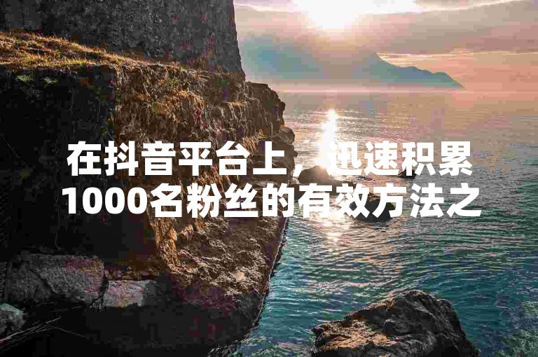 在抖音平台上，迅速积累1000名粉丝的有效方法之一是创作并分享具有高度吸引力和独特性的内容，同时积极与观众互动，提高视频的曝光率。
