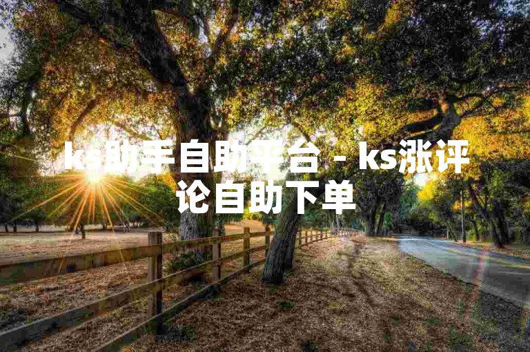 ks助手自助平台 - ks涨评论自助下单