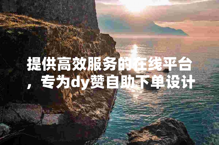 提供高效服务的在线平台，专为dy赞自助下单设计，价格实惠。
