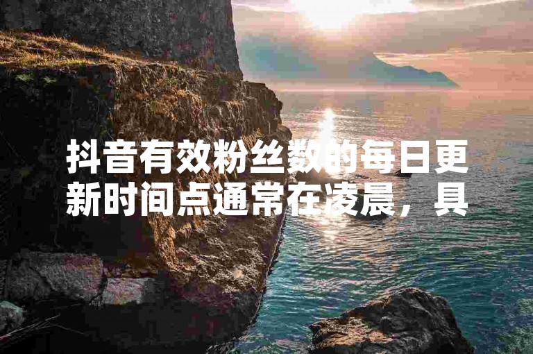 抖音有效粉丝数的每日更新时间点通常在凌晨，具体时段可能因平台调整而有所变化（揭秘抖音粉丝数量每天的更新规律）。