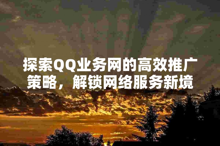 探索QQ业务网的高效推广策略，解锁网络服务新境界。