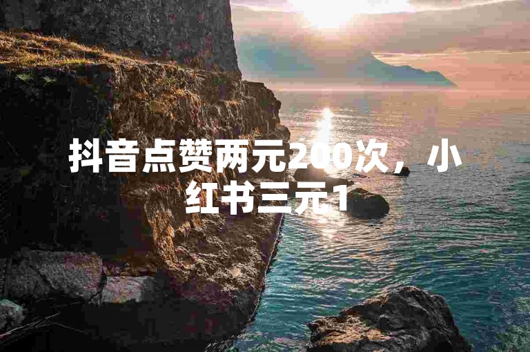 抖音点赞两元200次，小红书三元150个收藏。