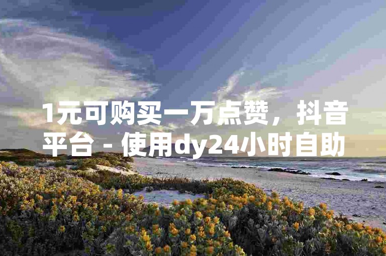 1元可购买一万点赞，抖音平台 - 使用dy24小时自助下单软件轻松实现。
