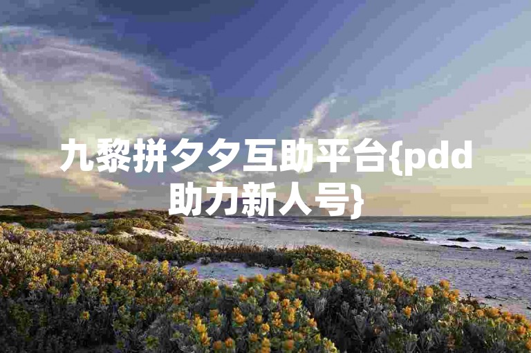 九黎拼夕夕互助平台{pdd助力新人号}