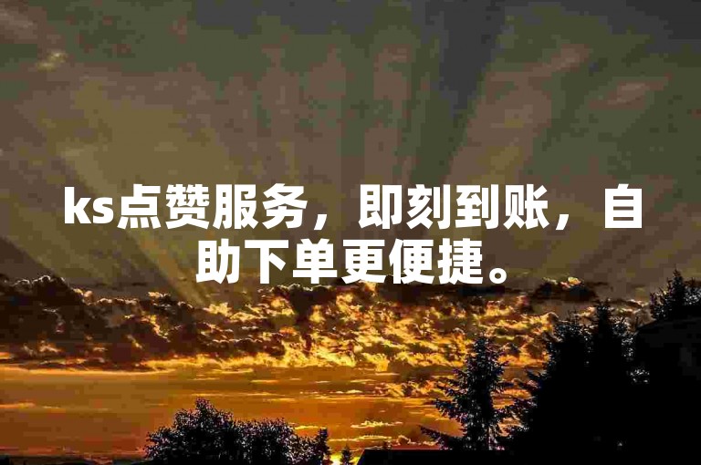 ks点赞服务，即刻到账，自助下单更便捷。
