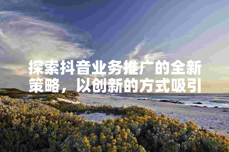 探索抖音业务推广的全新策略，以创新的方式吸引目标受众。