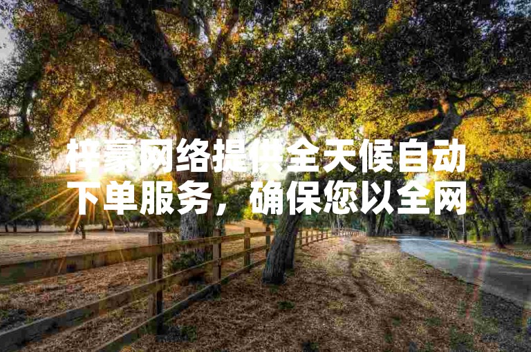 梓豪网络提供全天候自动下单服务，确保您以全网最优惠的价格享受快手自助云商城的便捷下单体验。