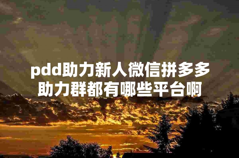 pdd助力新人微信拼多多助力群都有哪些平台啊