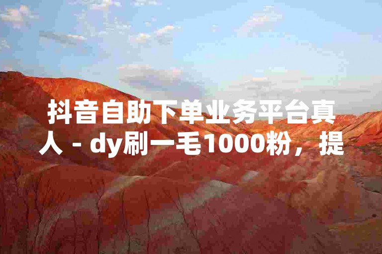 抖音自助下单业务平台真人 - dy刷一毛1000粉，提供快速增加粉丝的服务。