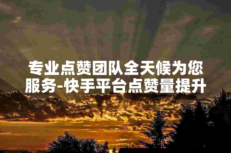 专业点赞团队全天候为您服务-快手平台点赞量提升服务随时待命。