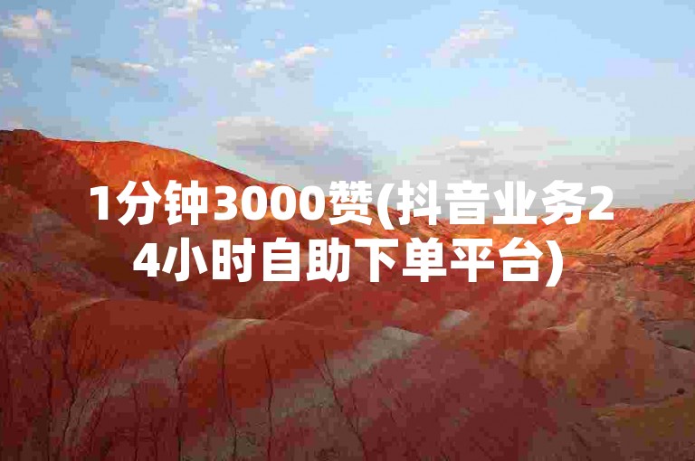 1分钟3000赞(抖音业务24小时自助下单平台)