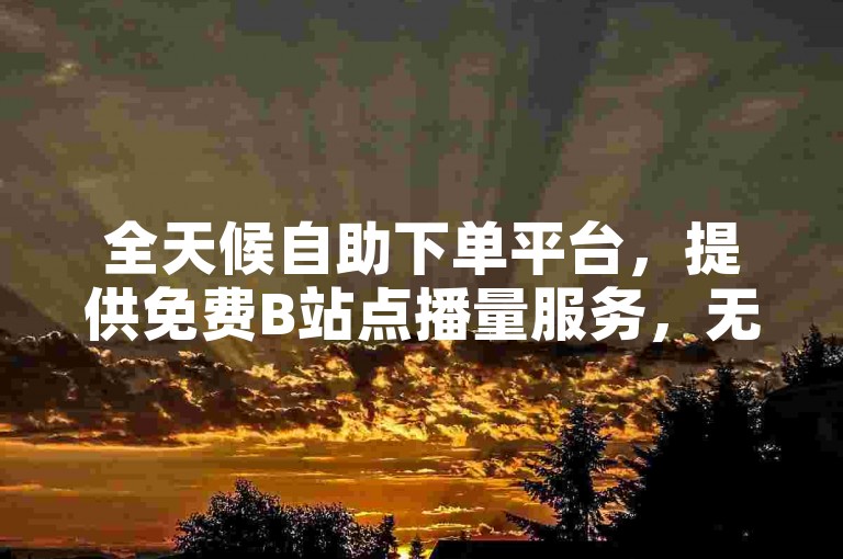 全天候自助下单平台，提供免费B站点播量服务，无需支付任何费用。