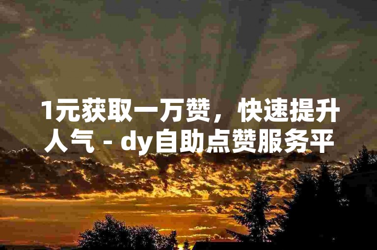 1元获取一万赞，快速提升人气 - dy自助点赞服务平台宣传。