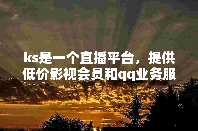 ks是一个直播平台，提供低价影视会员和qq业务服务。