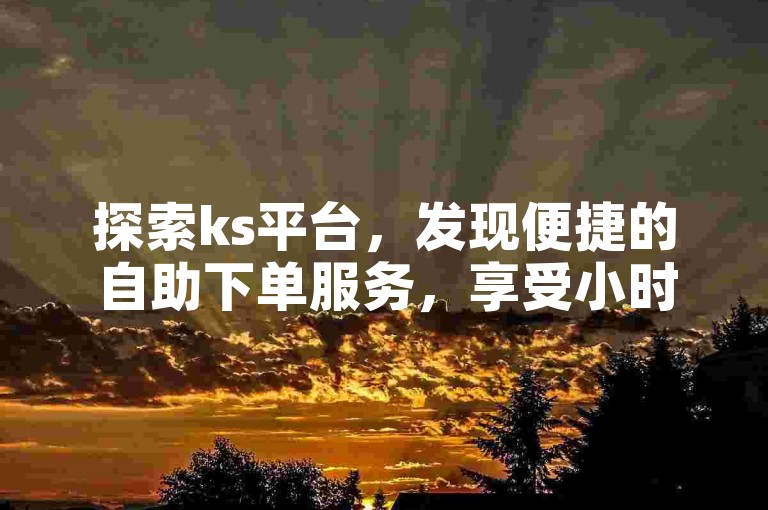 探索ks平台，发现便捷的自助下单服务，享受小时自助的高效体验。