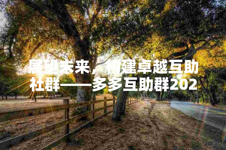 展望未来，构建卓越互助社群——多多互助群2025年愿景规划。