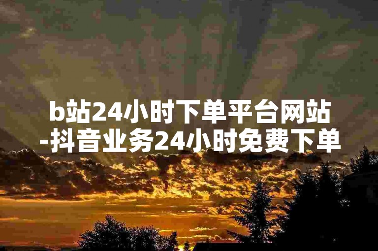 b站24小时下单平台网站-抖音业务24小时免费下单,免费24小时下单平台