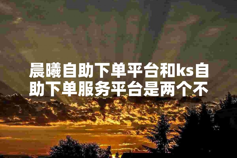 晨曦自助下单平台和ks自助下单服务平台是两个不同的在线服务系统。